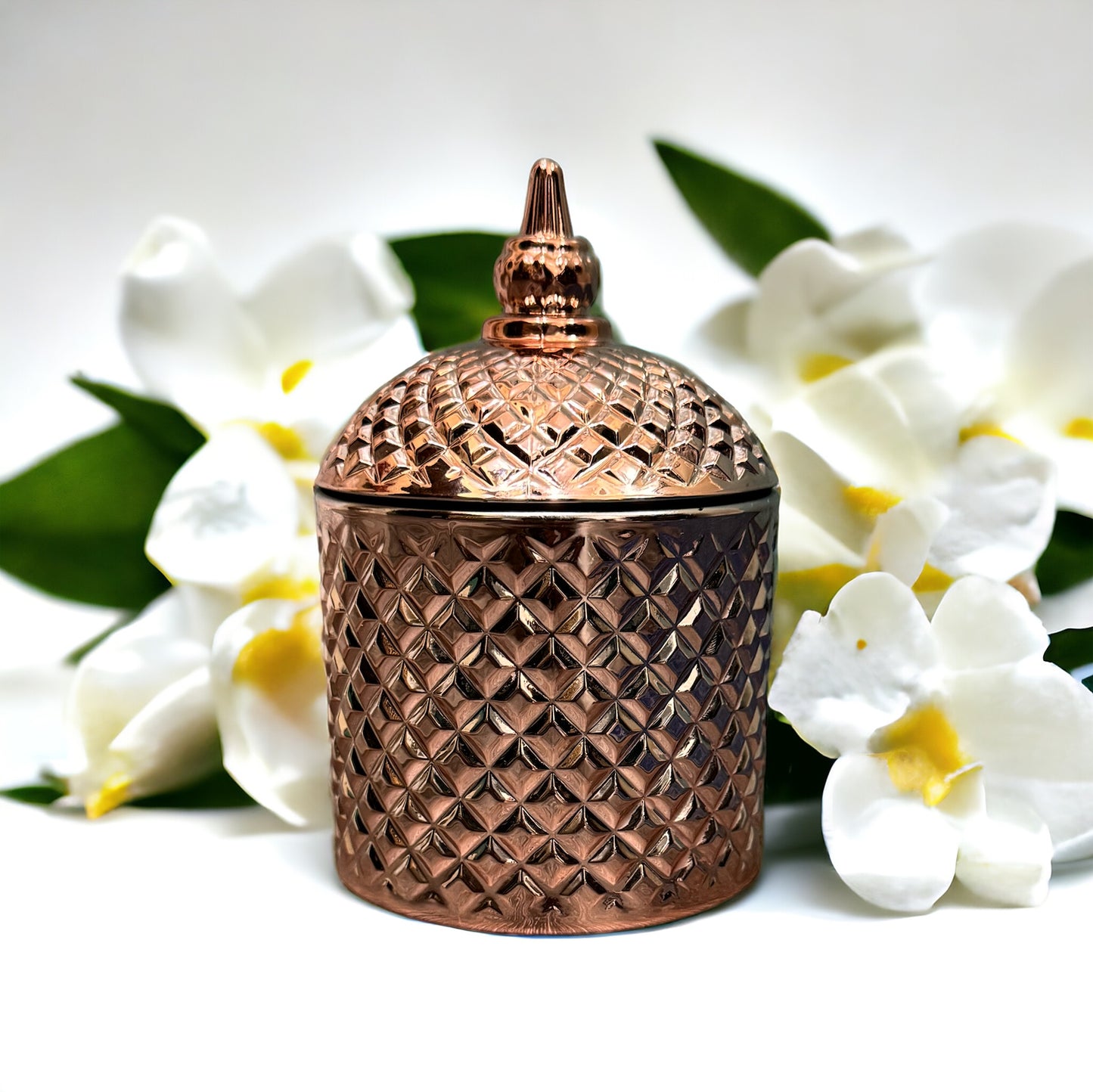 Copper Luxury Spindle Top Candle - MOTIA NIGHTS (JASMINE)